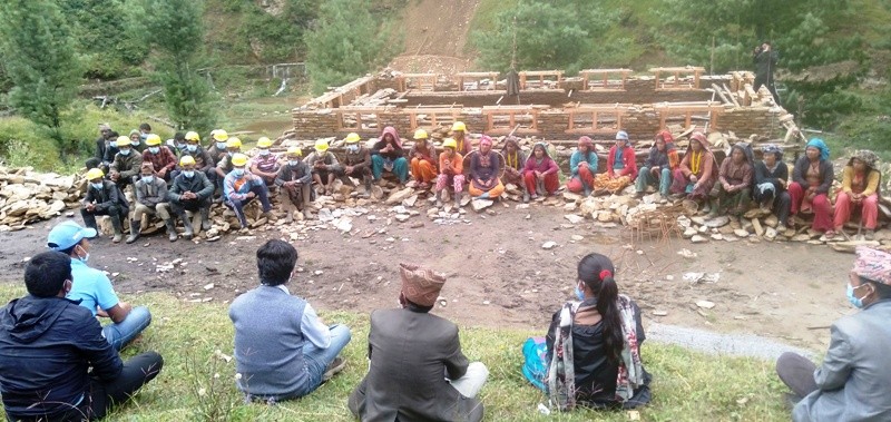 तिलागाउपालिकाको मानेचौरमा आलु भण्डारण कक्ष निर्माण ।