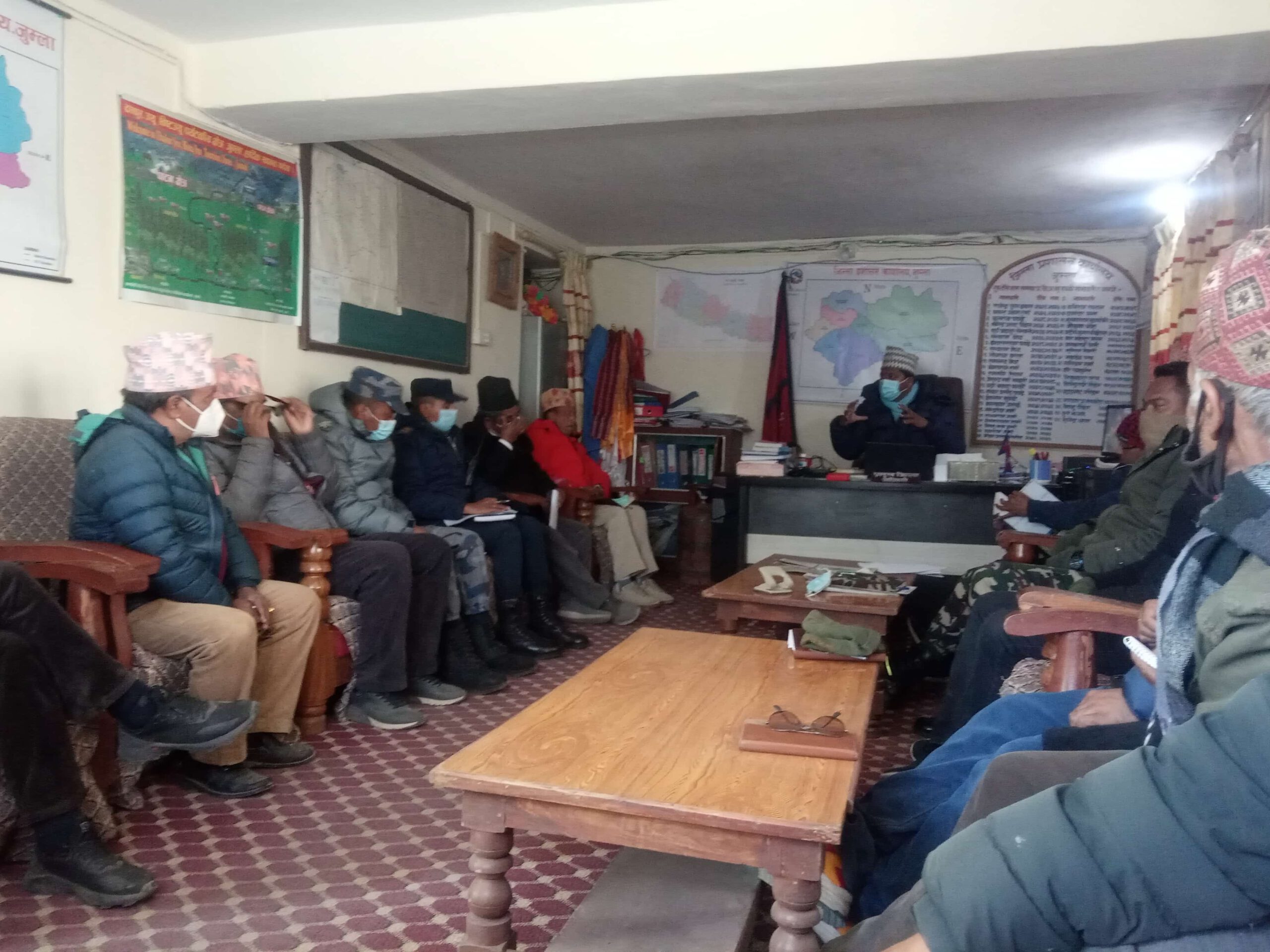 आगलागी पिडितको राहत तथा उद्धारका लागी विपद् व्यवस्थापन समितिको आपत्तकालिन बैठक