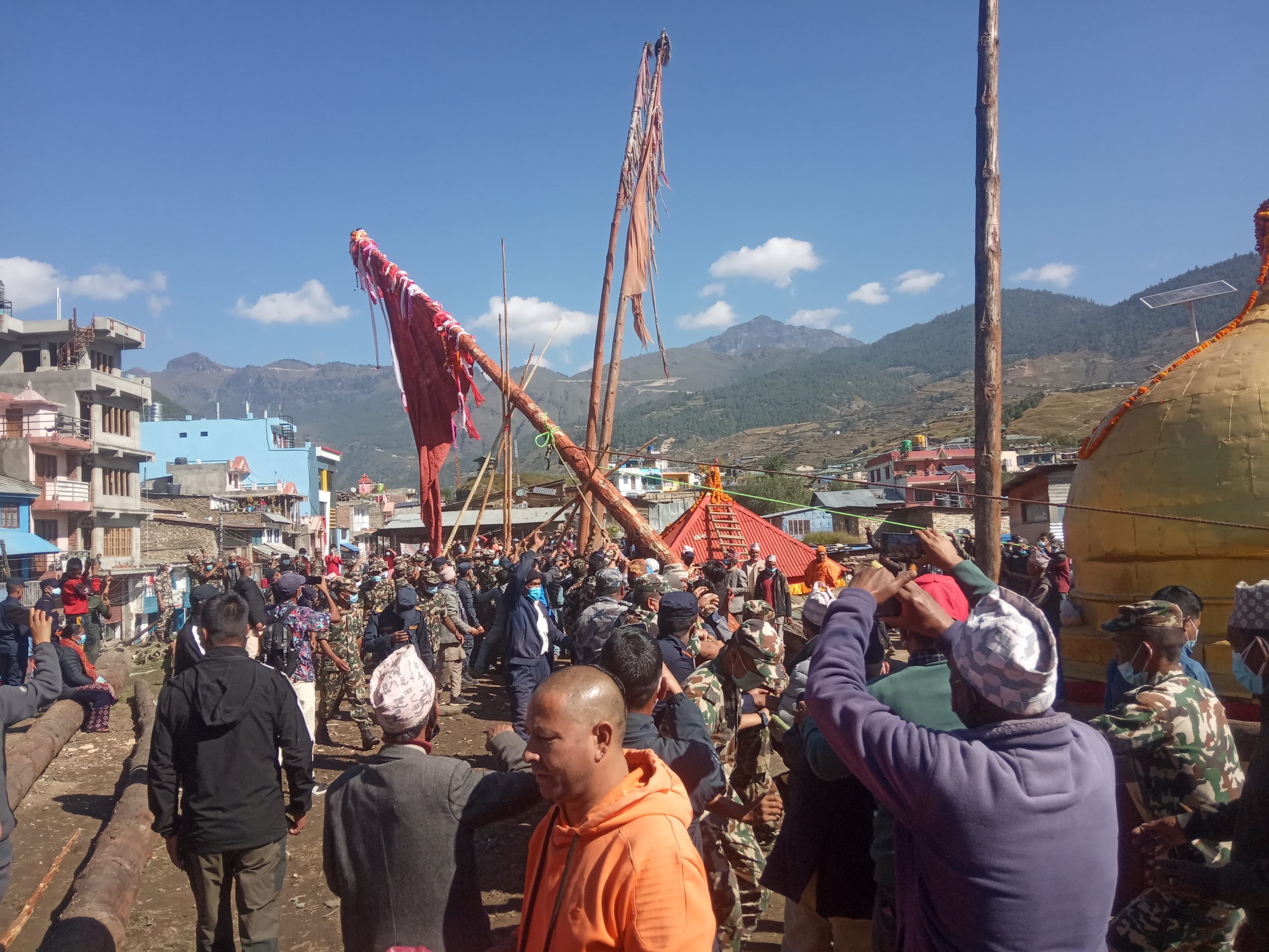 जुम्लामा चन्दननाथ भैरवनाथको लिंगो फेरेर घटास्थापना 