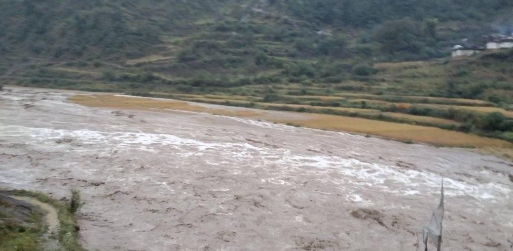 जुम्लामा बाढी र पहिरोले धान खेती नष्ट
