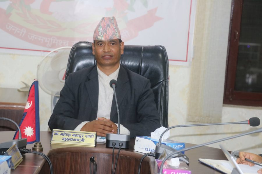कर्णालीका मुख्यमन्त्री महेन्द्रबहादुर शाहीद्धारा राजिनामा